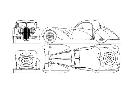 Blueprint Bugatti Type 57S Corsica Coupe 1938