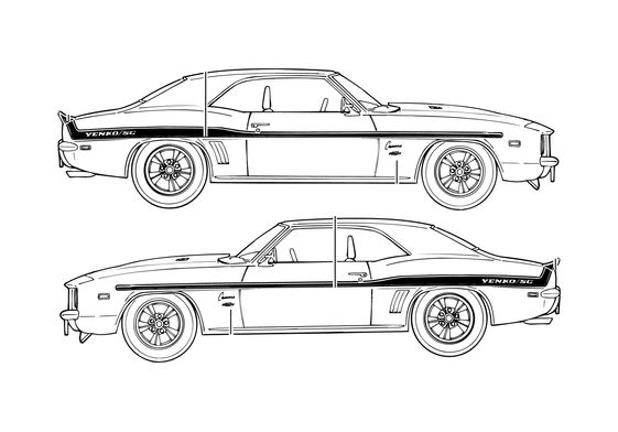 Download drawing Chevrolet Camaro Yenko SC Coupe 1969 in ai pdf png svg ...