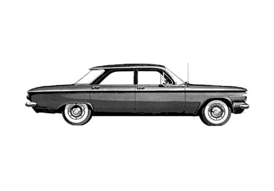 Download drawing Chevrolet Corvair Sedan 1960 in ai pdf png svg formats