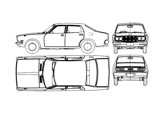 Blueprint Datsun Bluebird 610 180B 4-door Sedan 1972