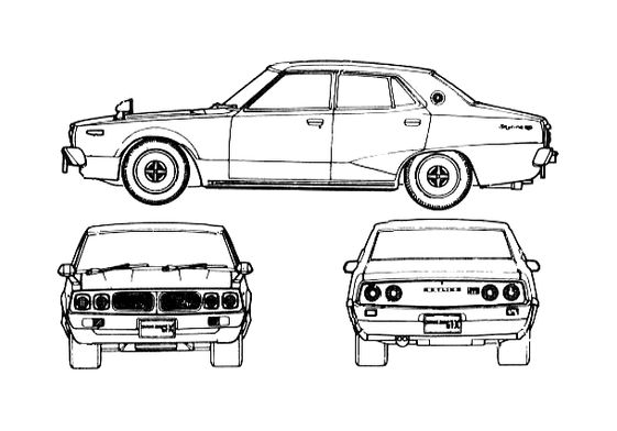 Download Drawing Datsun Skyline C110 240k Gt X 4 Door Coupe 1972 In Ai Pdf Png Svg Formats