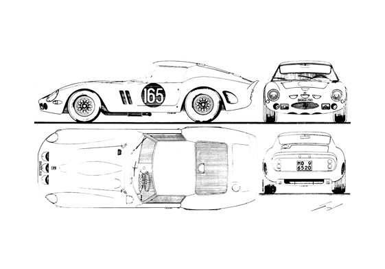 Blueprint Ferrari 250 GTO Coupe 1963