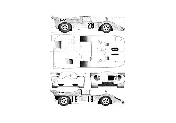 Blueprint Ferrari 512 S Daytona Coupe 1970