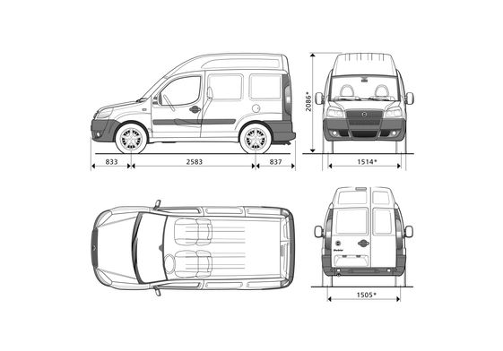 Download drawing Fiat Doblo Cargo SWB High Roof Van 2007 in ai pdf png svg  formats