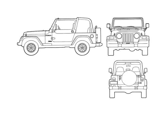 Blueprint Jeep Wrangler SUV 2001