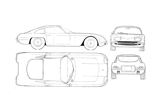 Blueprint Lamborghini 350 GT Coupe 1964