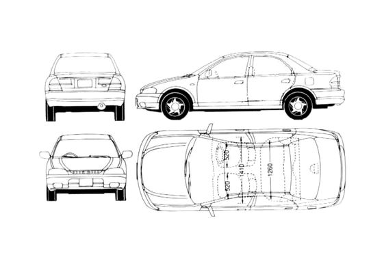 Blueprint Mazda 323/Lantis Sedan 1997