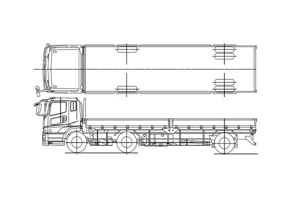 Blueprint Mitsubishi Fuso Super Great 6x2 Cargo Truck