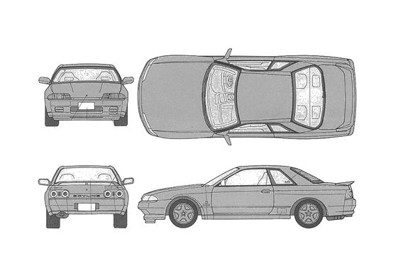 Download Drawing Nissan Skyline R32 Gts T Coupe 19 In Ai Pdf Png Svg Formats