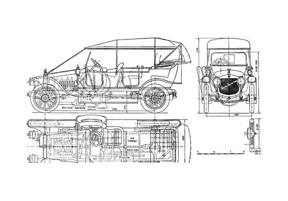 Blueprint Russo Balt S24/40 Cabriolet 1912