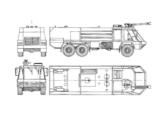 Blueprint Titan Rosenbauer Simba Fire Truck 1985