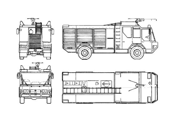 Blueprint Titan TLF Falcon Rosenbauer Fire Truck 1986